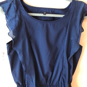 Gap ruffled navy dress